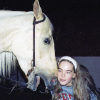 Maryse, La fille de Jean-François et Sylvie et son cheval, Love.
vers 2000.

Maryse, the daughter of Jean Francis and Sylvie with her horse, Love. c. 2000